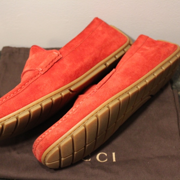 Gucci Red Suede Loafers - Picture 5 of 7